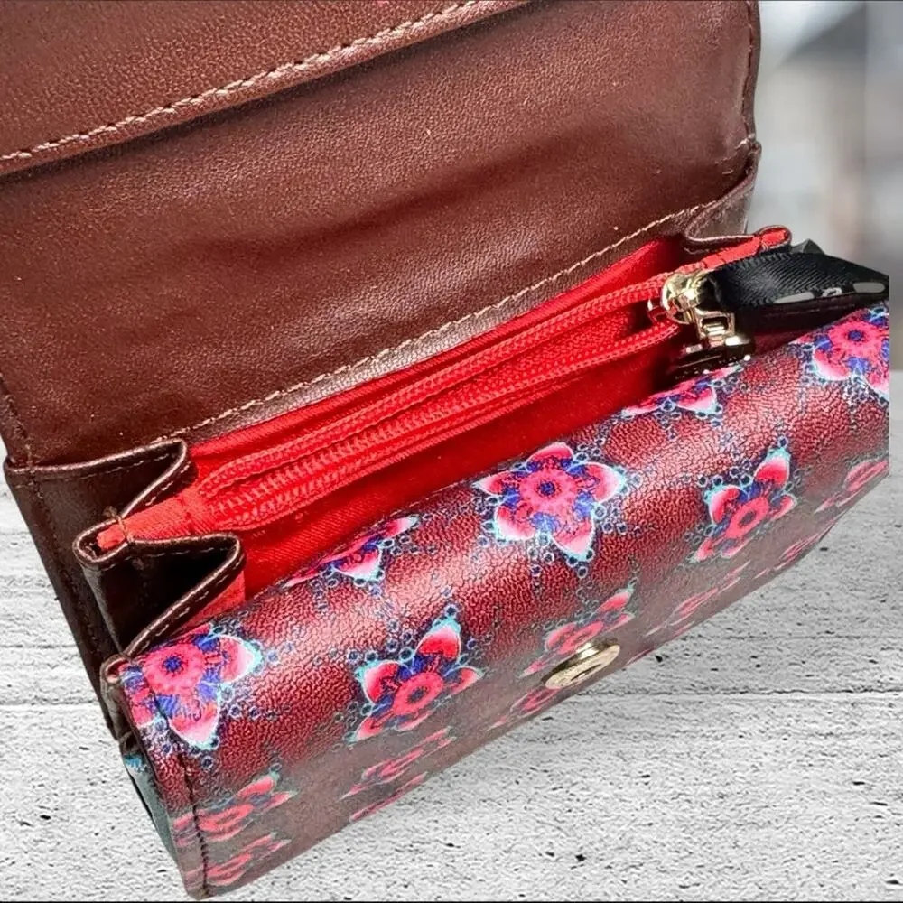 Desigual Wallet Compact Colorful Vibrant Abstract Floral